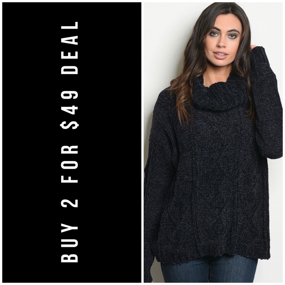 ❄️LAST2️⃣//BLACK SPECKLED CHENILLE SWEATER